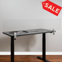 Flash Furniture BR-DDIA-30152-GG Clear Acrylic Desk Partition, 12